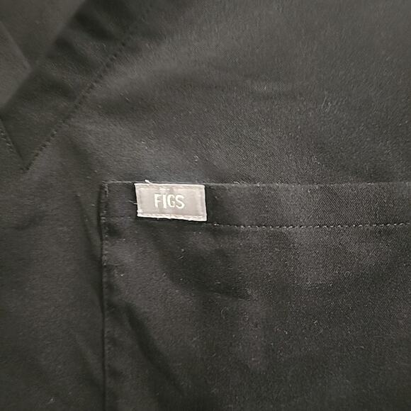 Figs Scrub Top Womens Size Small Black Front Pocket Medical Ladie Nurse Wear - Picture 3 of 6